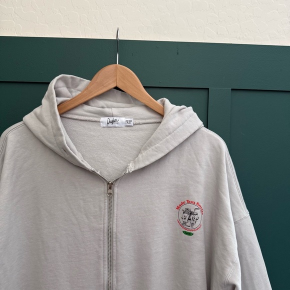 The Mayfair Group Made You Smile Chrome Zip-Up Hoodie - One Size Plus - Picture 6 of 9